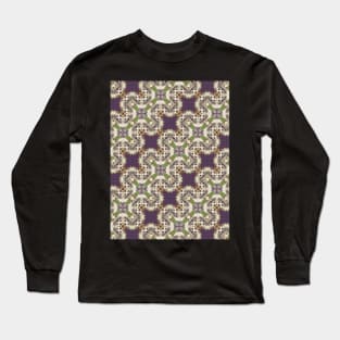 Diagonal Purple Clover Leaf Pattern - WelshDesignsTP003 Long Sleeve T-Shirt